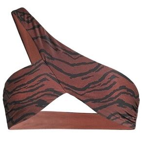 We Wore What Asymmetrical bikini top in Tiger